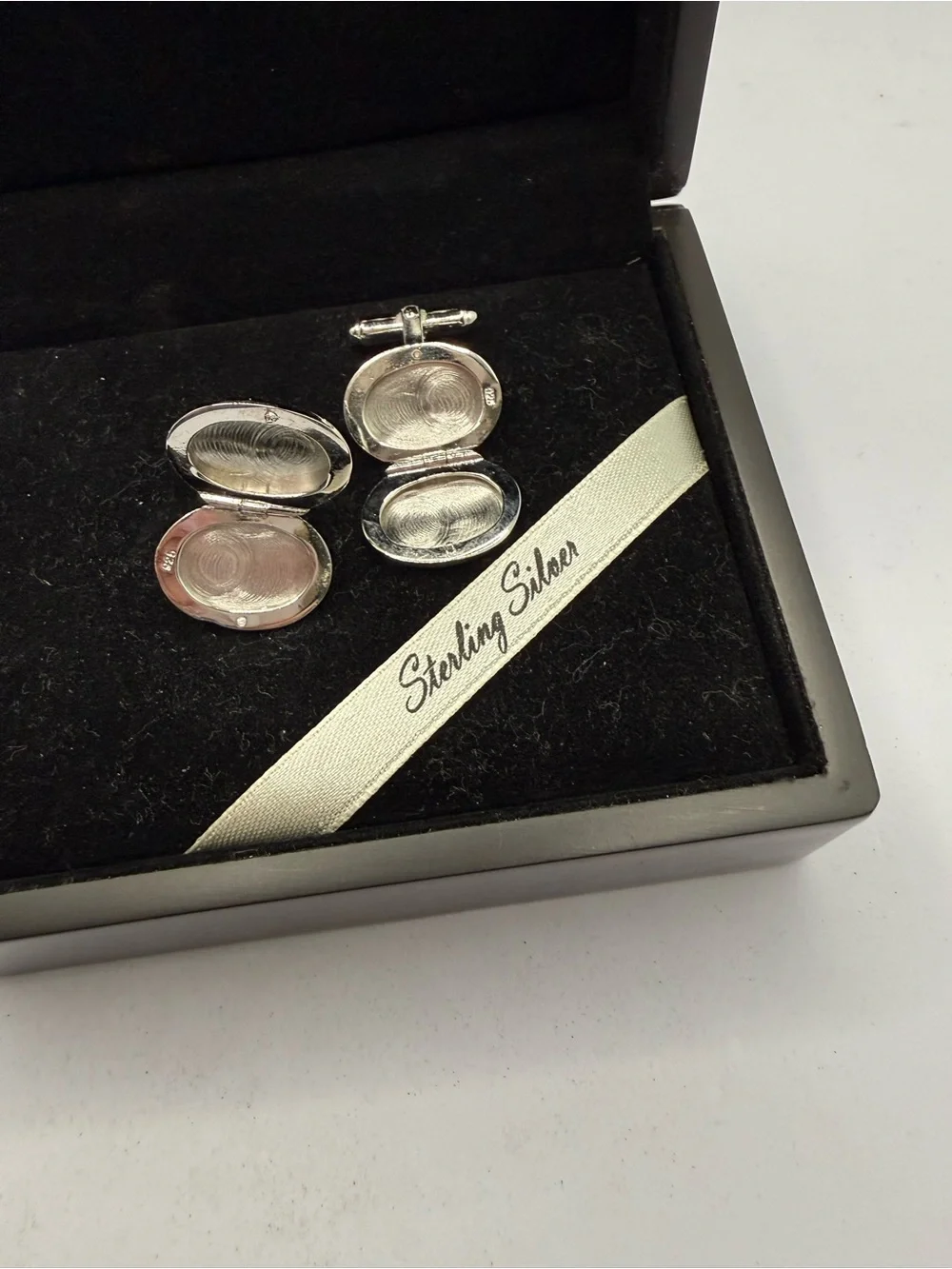 Sterling Silver 925 Oval  Photo Lockets Cufflinks - Brand new